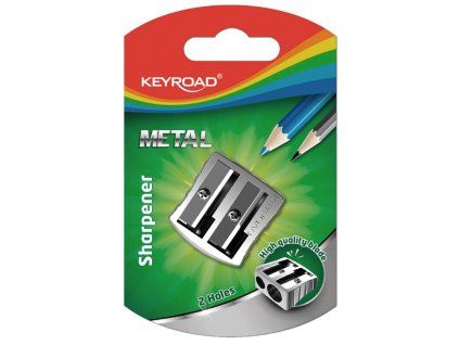 Strúhadlo KEYROAD Metal hliníkové, s dvomi otvormi, blister