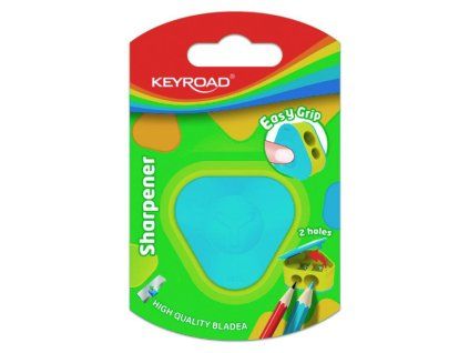 Strúhadlo KEYROAD plastové s dvomi otvormi, blister, mix farieb