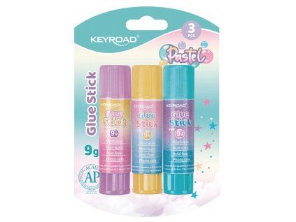 Lepiaca tyčinka KEYROAD Pastel, blister 3 ks, mix farieb