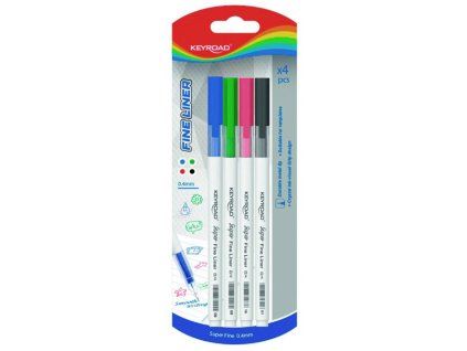Sada linerov KEYROAD Fine 0,4 mm, 4 ks, mix farieb