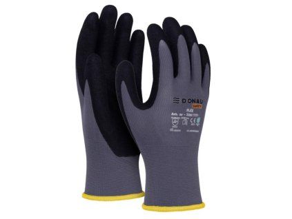 Rukavice pletené, polomáčané DONAU SAFETY Flex, kat. II sivé veľ. 8