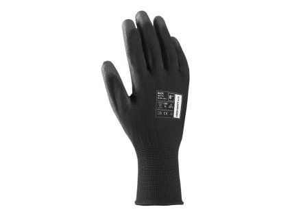 Rukavice polyester, polomáčané BUCK čierne veľ. 7/S