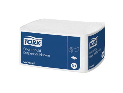 Papierové servítky 1-vrstv. TORK Counterfold biele N1, 30x33cm, 300 ks