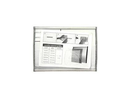 Informačná tabuľka zásuvná sivá 93x124mm