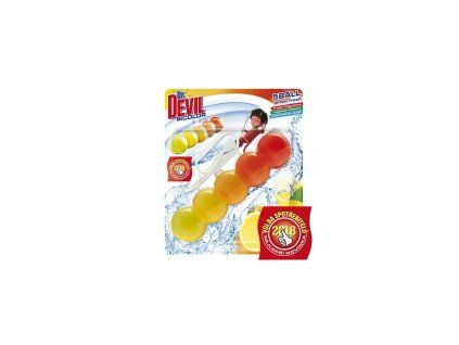 Dr.DEVIL BiCOLOR WC závesný blok tuhý 5Ball 1x35g Lemon fresh