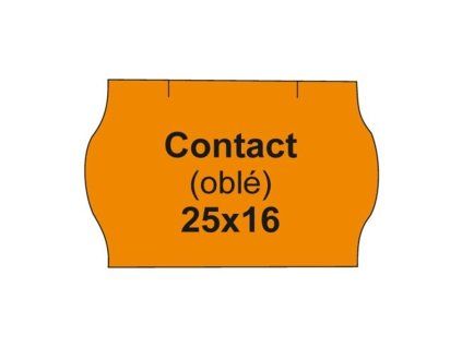 Etikety CONTACT 25x16 mm, oranžové oblé