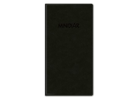 Diár mesačný vreckový PVC 8 x 15,5 cm 2027 - čierny