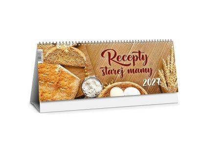 Stolový kalendár riadkový 30 x 12 cm - Recepty starej mamy 2027