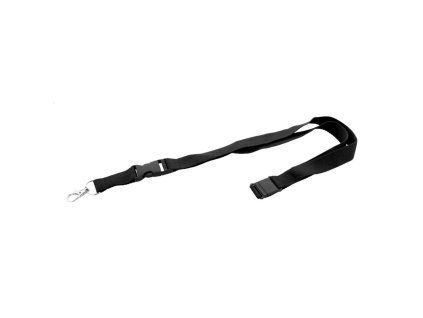 Šnúrka na krk s odnímateľnou karabínou a skobou 20x560 mm čierna