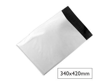 Plastové kurierske obálky na zásielky Q-CONNECT 340 x 420mm biele 100ks