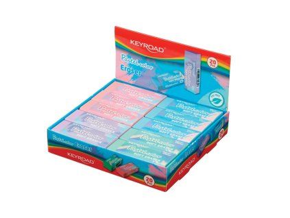 Guma KEYROAD bez PVC, mix pastelových farieb, displej 20 ks