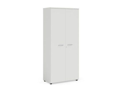 Šatníková skriňa s policami a výsuvnou tyčou BASIC, 80x40x182cm, biela