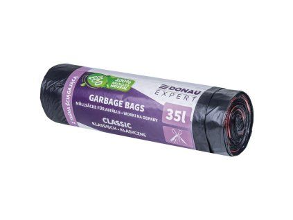 Vrecia zaťahovacie DONAU EXPERT, CLASSIC LDPE, 35 ℓ, 20 mic,15 ks, čierne