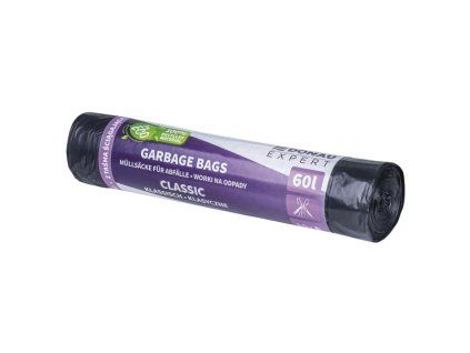 Vrecia zaťahovacie DONAU EXPERT, CLASSIC LDPE 60 ℓ, 10 ks, čierne