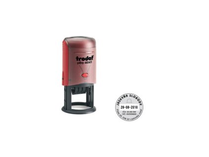 Pečiatka Trodat Printy dater 46145 Ø 45mm - odtlačok modrý