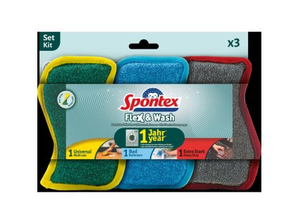 Hubka Spontex Flex&Wash 3 ks