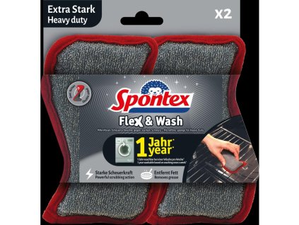Hubka Spontex Flex&Wash Heavy duty 2 ks