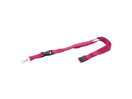 Šnúrka na krk s odnímateľnou karabínou a skobou 20x560 mm ružová