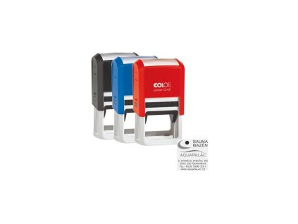 Pečiatka Colop Printer Q43 43x43mm - odtlačok modrý
