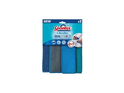 Utierka z mikrovlákna Spontex Dual Action 3 ks