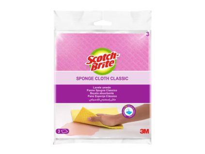 Utierka hubková celulózová Scotch-Brite vysokou absorpciou, prateľná, 3 ks