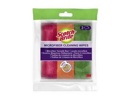 Utierka z mikrovlákna Scotch-Brite s vysokou absorpciou a odolnosťou, prateľná, 3 ks