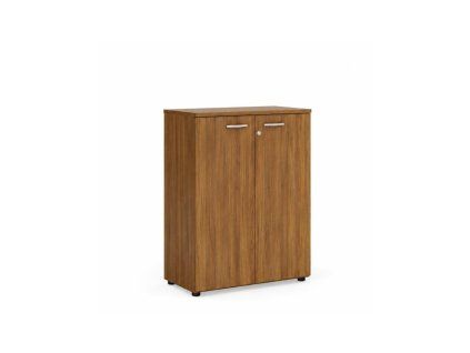 Policová skriňa BASIC, so zámkom, 80x40x111,7cm, orech Dijon