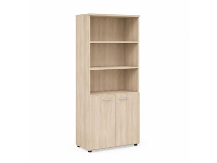Policová skriňa BASIC, kombinovaná, so zámkom, 80x40x182,1cm, agát svetlý