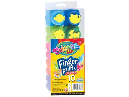 Prstové farby s pečiatkami Colorino 10 farieb