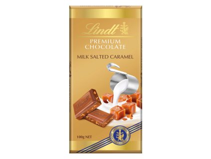 Lindt PREMIUM mliečna čokoláda so slaným karamelom 100g