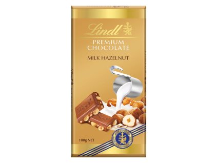 Lindt PREMIUM mliečna čokoláda s lieskovými orieškami 100g