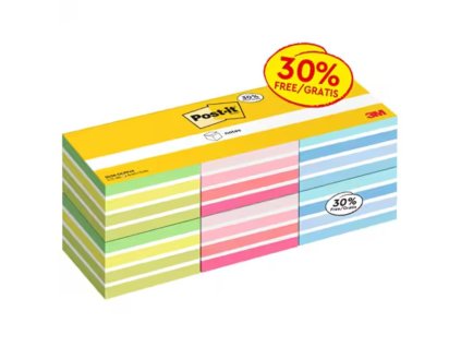 Samolepiace bločky v kocke Post-it,76 mm x 76 mm, 450 lístkov v bločku, 6 bločkov v balení