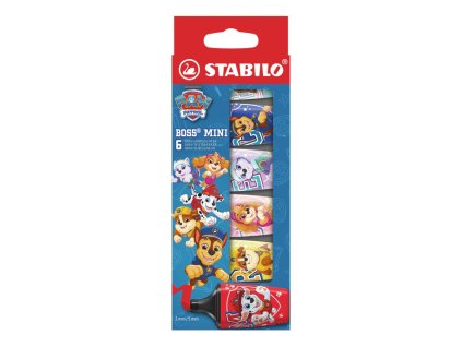 Sada zvýrazňovačov STABILO Boss mini Paw Patrol 6ks
