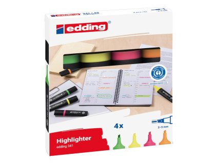 Sada zvýrazňovačov edding 341 BA/4S