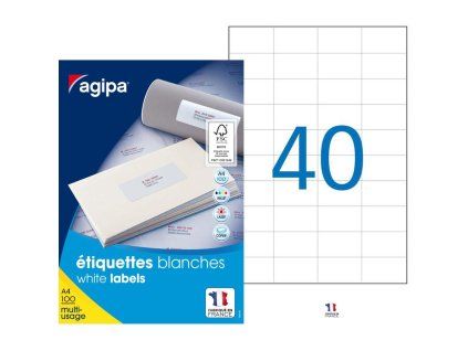 Etikety univerzálne 52,5x29,7mm Agipa A4 100 hárkov