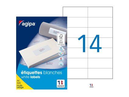 Etikety univerzálne 105x42,4mm Express Agipa A4 100 hárkov