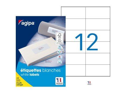 Etikety univerzálne 105x48mm Agipa A4 100 hárkov
