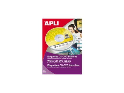 Etikety univerzálne na CD/DVD priemer 114mm Agipa 100 hárkov