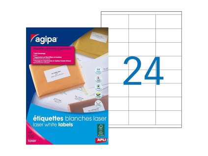 Etikety laser 70x35mm Agipa A4 100 hárkov
