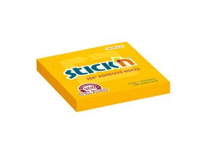 Samolepiaci bloček Stick’n Hopax , 360°, 76x76 mm, oranžový