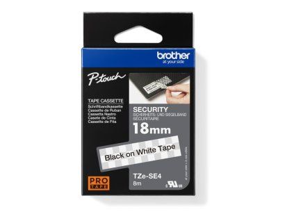 Bezpečnostná páska Brother TZe-SE4 18mm biela/čierna