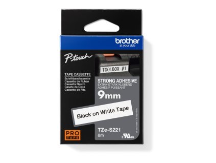 Samolepiaca páska Brother TZe-S221 9 mm biela/čierna