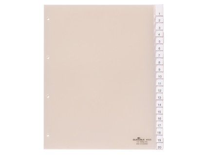 Plastový rozraďovač DURABLE s výmennými indexami 20-dielny maxi
