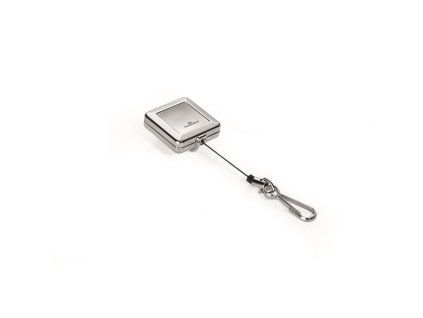 Výsuvný kotúč kovový hranatý so svorkou DURABLE JOJO CHROME QUADRO strieborný 1ks