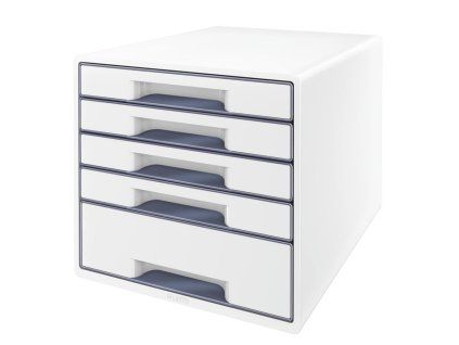 Zásuvkový box Leitz WOW s 5 zásuvkami sivý