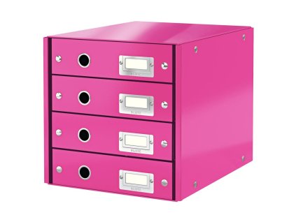 Zásuvkový box Leitz Click & Store 4 zásuvky ružový