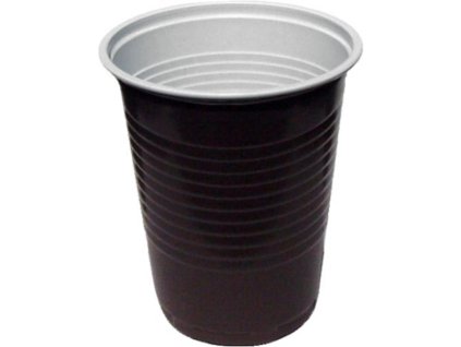 Poháre plastové na teplé nápoje 180 ml hnedo-biele (100ks)