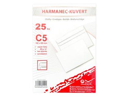 Poštové obálky C5 samolepiace, 25 ks