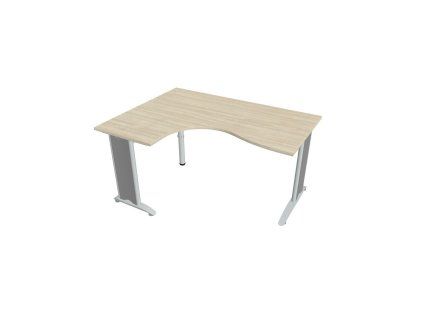 Pracovný stôl Flex, ergo, pravý, 160x75,5x120 (60x80) cm, agát/kov
