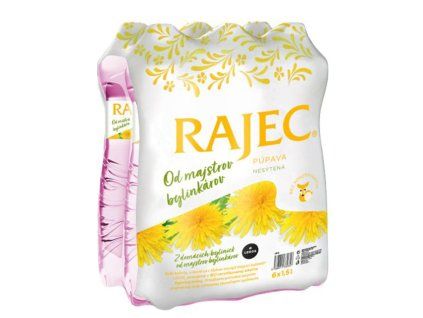 Pramenitá voda Rajec ochutená - púpava nesýtená 6 x 1,5 ℓ